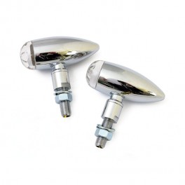 COPPIA FRECCE LED MICRO BULLET CROMATO UNIVERSALI OMOLOGATE